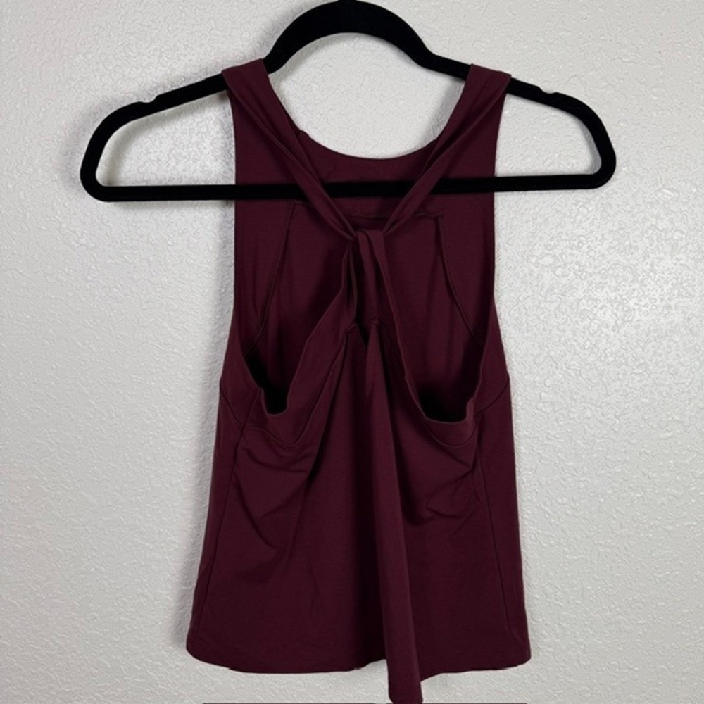 Banana Republic Ponte Twist Tank Top High Neck Sleeveless Dark Cherry Size Small